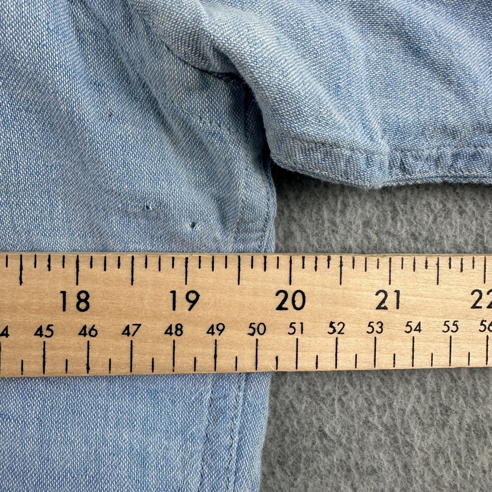 Banana Republic Shirt Mens Small Blue Button Down Linen Cotton Long Sleeve - Picture 6 of 10